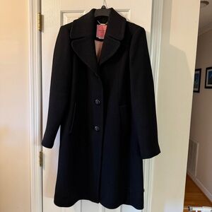Kate Spade Black Button Down Single Breasted Peacoat
